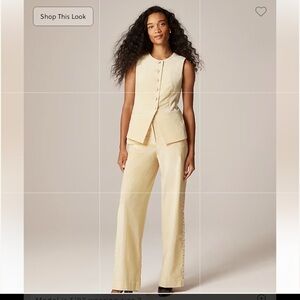 New with tags J. Crew Wide-leg trouser with satin stripe in washed velvet